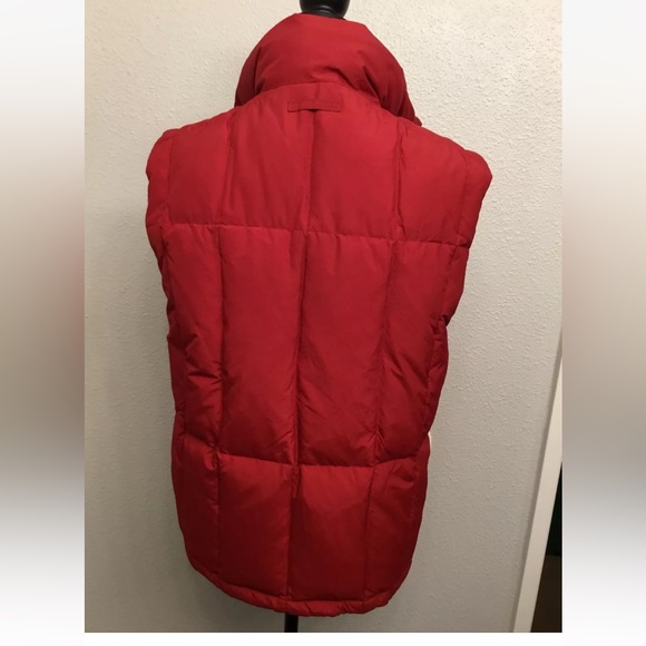 Eddie Bauer Brown Red Reversible Goose Down Feather Puffer Vest Large - Picture 2 of 6